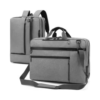 Octronic Laptoptas 17, 3 Inch - 2 In 1 Laptop Rugzak En Schoudertas - 20 Liter - Grijs/zwart