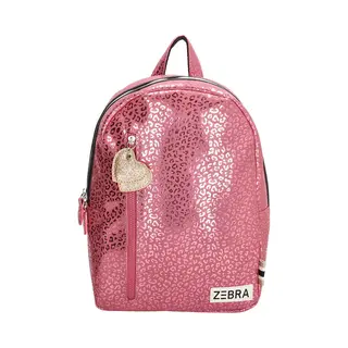 Zebra Trends Rugzak - Metallic Panterprint - M - Rugtas - Schooltas - Meisjes - Roze