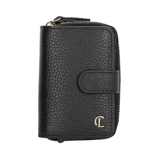 Charm London Washington Creditcard Etui - Pasjeshouder - Creditcardhouder - Rfid - Bescherming - Muntgeld - Briefgeld - Leren Dames Tas - Zwart.
