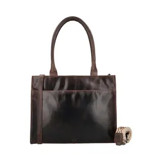 Hide & Stitches Next Navajo Laptoptas 14 Inch - Schoudertas - Shopper - Laptopvak - Leren Dames Tas - Donkerbruin