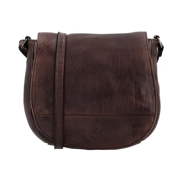 Hide & Stitches Paint Rock Schoudertas - Crossbody - Overslag - Leer - Leren Dames Tas - Donkerbruin thumbnail