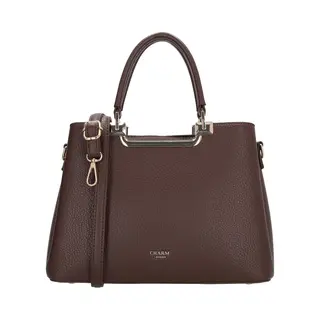 Charm London Lucca Handtas - Schoudertas - Schouderband - Dames - Crossbody - Donkerbruin