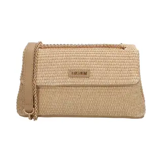 Charm London Paris Crossbodytas - Schoudertas - Rietlook - Goude Hardware - Dames - Dames Tas - Lichttaupe