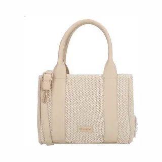 Charm London Capri Handtas - Schoudertas - Rietlook - Gestreept - Bag Charm - Dames Tas - Beige.