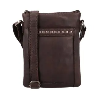 Hide & Stitches Redwood Crossbodytas - Leren Tas - Studs - Voor En Achtervak - Ritssluiting - Verstelbare Schouderband - Telefoonvak - Leren Dames Tas