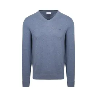 McGregor Trui Merinowol V-Hals Vintage Blauw - Maat 3XL - Heren - Pullovers