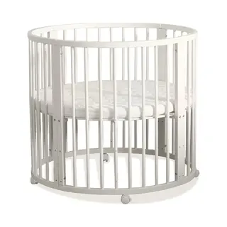 Buxibo Baby Box - Grondbox - Speelbox - Playpen - Kinderbox - Rond - Inclusief Matras - Op Wielen - 92x92x80.5cm - Wit