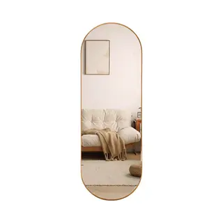 SensaHome Ovale Wandspiegel – Minimalistisch Design – Wandmontage Spiegel Met Metalen Rand – Modern – Kledingkamer Spiegel – 50 X 160 Cm –