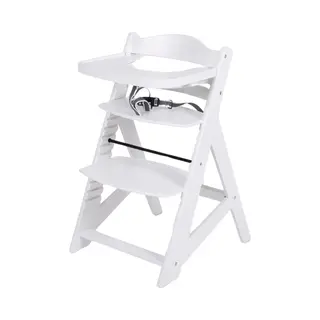 Buxibo Houten Meegroeistoel Kind - Inclusief Eetblad - Verstelbare Kinderstoel Voor Comfort En Design - Inclusief Kussen - 48×58×80cm - Wit