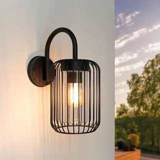 Ledvion - Klassieke Led-wandlamp, E27-fitting, IP44, Zwart, Buitenlamp, Buitenverlichting, Tuinverlichting, Gevelverlichting