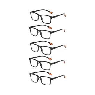 Xyz Eyewear Set Van 5 Leesbrillen +2.00 - Dames - Heren - Leesbrillen - Trendy - Lees Bril - Leesbril Met Sterkte - Voordeel - Grip - Zwart - Met