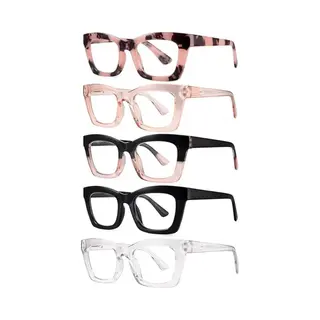 Xyz Eyewear Set Van 5 Leesbrillen +2.00 - Dames - Heren - Leesbrillen - Trendy - Lees Bril - Leesbril Met Sterkte - Voordeel - Groot Montuur - Met