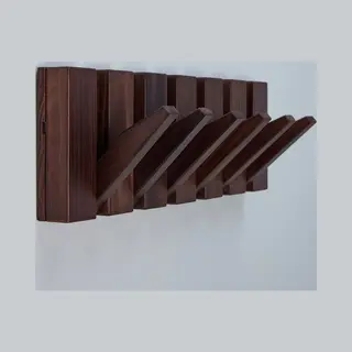 Urban State Piano Kapstok - Donker Hout - Wandkapstok - 6 Haken - Kapstok Hangend - Walnoot Finish