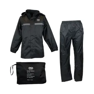 Infinity Goods Regenpak - Dames & Heren - Maat S - Waterdicht & Ademend - Reflecterend - Zwart