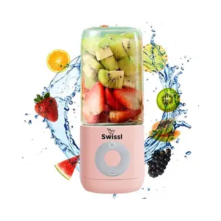 Blender To Go Draadloos Swissl - Draadloze Smoothie Maker - 500ml - Draagbare Mini Blender - Portable Juicer - Roze