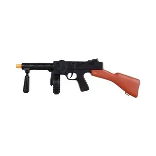 PartyXplosion Speelgoed Machine Geweer Tommy Gun Met Geluid 50 Cm - Gangster/Maffia Verkleedkleding Accessoires Wapens