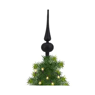 Cosy&Trendy Piek/kerstboom Topper - Zwart - H23 Cm - Glitters - Kerstversiering