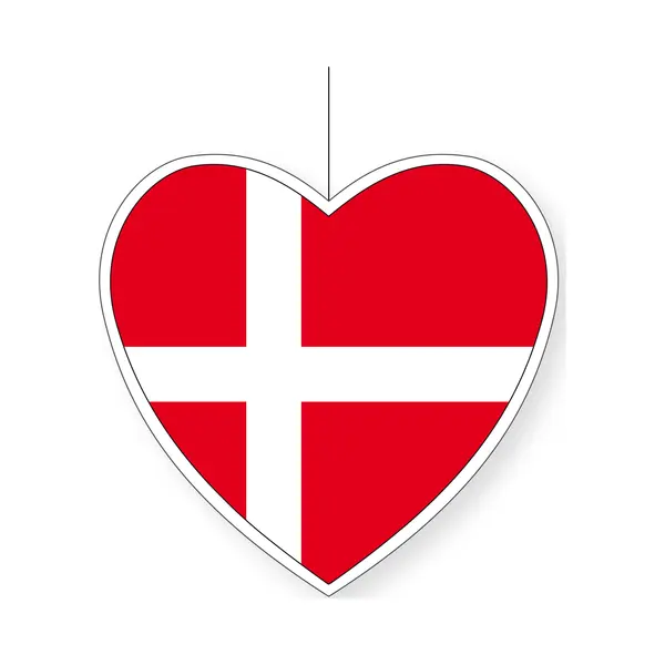 Denemarken Vlag Hangdecoratie Hartjes Vorm Karton 28 Cm - Brandvertragend - Feestartikelen/decoraties thumbnail