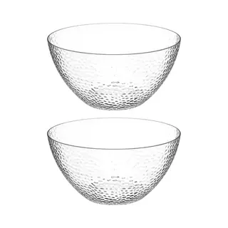 Secret De Gourmet Slakom/serveer Schaal - 2x - Kunststof - Transparant - 25 Cm