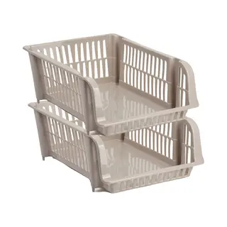 Plasticforte Stapelbare Opbergmand - 4x - Beige - 20L - Kunststof - 43 X 32 X 16 Cm