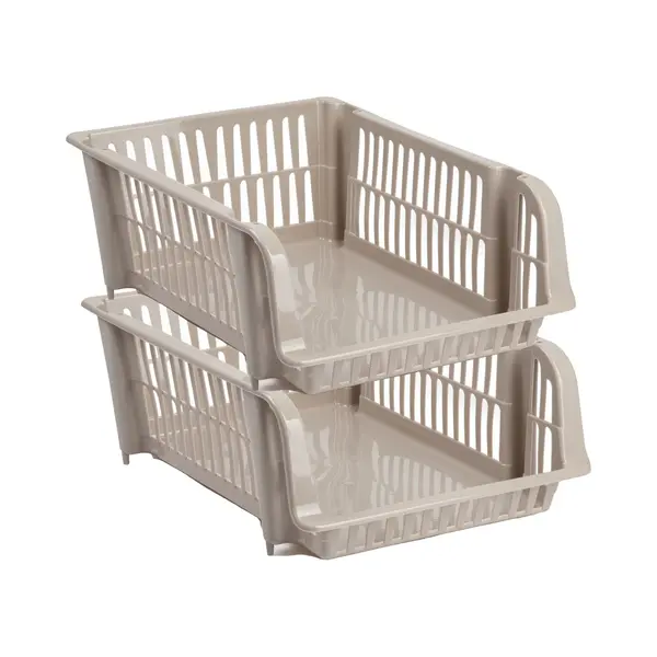 Plasticforte Stapelbare Opbergmand - 4x - Beige - 20L - Kunststof - 43 X 32 X 16 Cm thumbnail