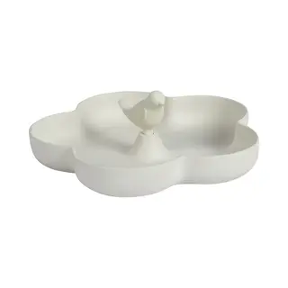 Decoris Vogelbad/drinkschaal - Lichtbeige - Bamboe Hout - 23 Cm - Voederbak
