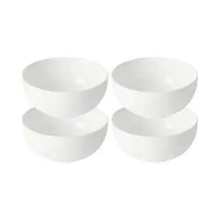 Vivalto Kommetjes/serveer Schaaltjes/soepkommen - 4x - Opal - Keramiek - D13 X H6 Cm - Ivoor Wit - Stapelbaar