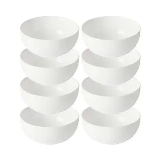 Vivalto Kommetjes/serveer Schaaltjes/soepkommen - 8x - Opal - Keramiek - D13 X H6 Cm - Ivoor Wit - Stapelbaar