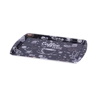 Concorde Dienblad/serveer Tray Coffee House - Melamine - Zwart - 38 X 24 Cm - Rechthoekig
