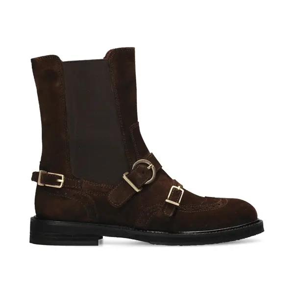 Fred De La Bretoniere - Paris Edane Ankle Boot Suede Dark Brown - Maat 38 thumbnail