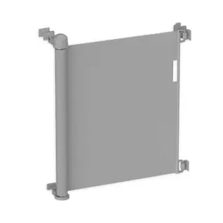 Goliving Oprolbaar Traphekje - Veiligheidshekje - Kinderhekje - Push & Turn - 10 Tot 150 Cm Breed - Aluminium Frame - Mesh - Grijs