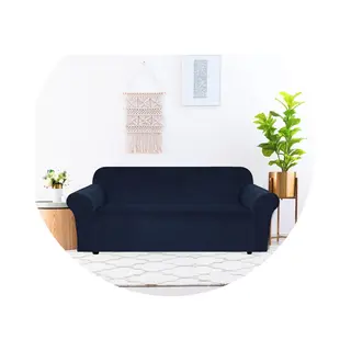 Hilvard - Bankhoes 3 Zitsbanken - (185 - 230 Cm) - Donkerblauw - Velvet - Stretch - Bankbeschermer - Meubelhoes - Tegen Beschadigingen En Vlekken -