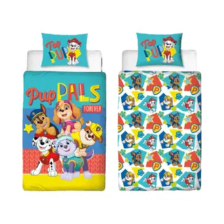 Paw Patrol Dekbedovertrek - 140 X 200 Cm - Polyester - Bijpassend Kussensloop 60 X 70 Cm