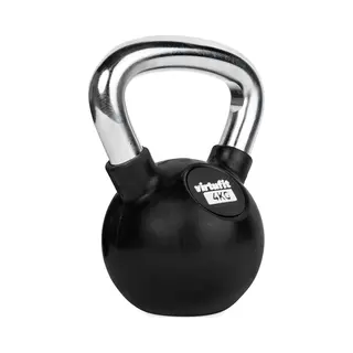 VirtuFit Kettlebell - Gummi - Chrom - 4 Kg