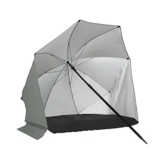 VirtuFit Strandparasol - Afneembaar Windscherm - Grijs - 160 X 180 Cm - Stevige Constructie - Incl. Draagtas