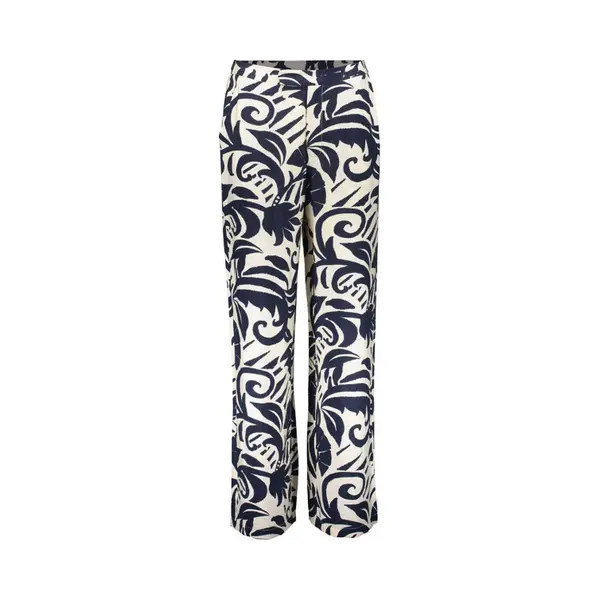 Geisha Broek Pants Naive Flower 61141 26 Navy/off-white Dames Maat - Xs thumbnail