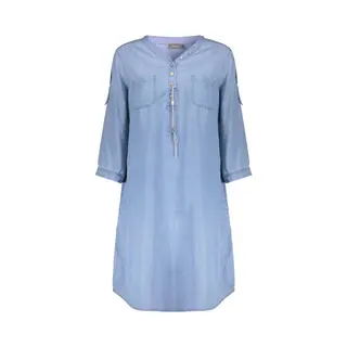Geisha Jurk Dress Lyocell Ropes Jet Bleached Denim Dames Maat - Xs