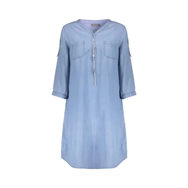 Geisha Jurk Dress Lyocell Ropes Jet Bleached Denim Dames Maat - Xs thumbnail