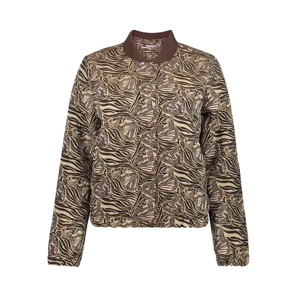 Geisha Jas Jacquard Jasje Met Vlinderdessin 65617 20 Camel/sand Dames Maat - M thumbnail