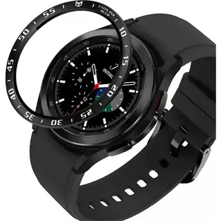 Strap-it Bezel Ring Tijd - Randbeschermer Geschikt Voor Samsung Galaxy Watch 4 Classic 46mm - Zwart
