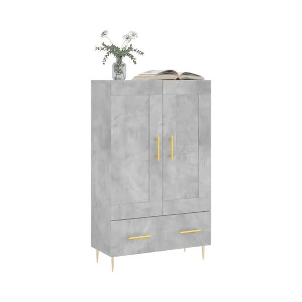 Highboard Concrete Grey 69.5x31x115 Cm Engineered Wood Vidaxl thumbnail