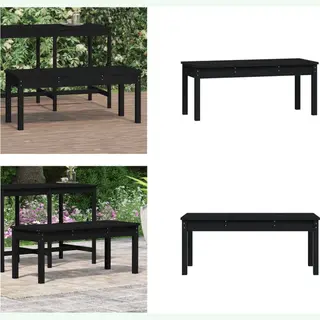 VidaXL - Tuinbank - 109x44x45 - Cm - Massief - Grenenhout - Zwart