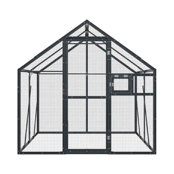 VidaXL Volière 1, 79x2x1, 85 M Aluminium Antracietkleurig thumbnail