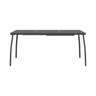 VidaXL Steel Mesh Garden Table - Anthracite Outdoor Dining Table With Practical Top And Stylish Curved Legs - Weather Patio Furniture
