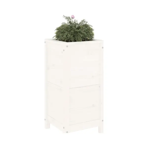 VidaXL - Plantenbak - 40x40x78 - Cm - Massief - Grenenhout - Wit thumbnail