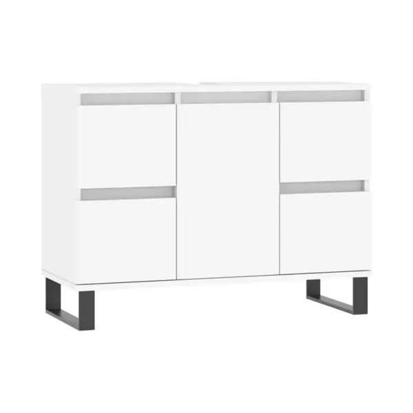 Bathroom Cabinet White 80x33x60 Cm Engineered Wood Vidaxl thumbnail