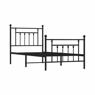 VidaXL Bedframe Met Hoofd- En Voeteneinde Metaal Zwart 90x200 Cm