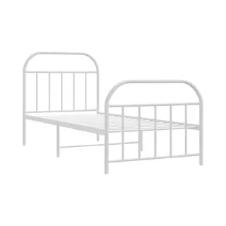VidaXL Bedframe Met Hoofd- En Voeteneinde Metaal Wit 90x190 Cm