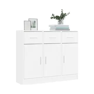 VidaXL Dressoir Wit 91x28x75 Cm Bewerkt Hout