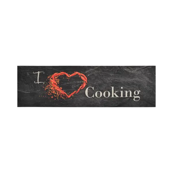 VidaXL Keukenmat Wasbaar Cooking-print 45x150 Cm Fluweel Zwart thumbnail